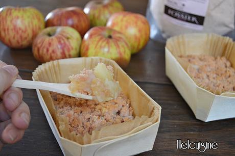 Crumble pommes, amandes et poudre de macarons