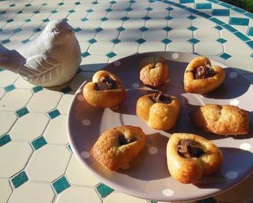 Madeleines et petits coeurs au nutella