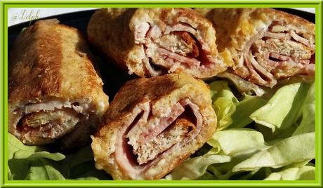 Croques-rolls perdus au jambon, roquefort et noix 