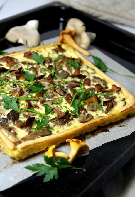 Quiche fine aux champignons