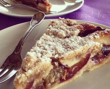 La tarte aux quetches et son crumble à la cannelle