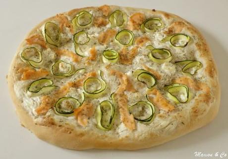 Pizza blanche au saumon fumé