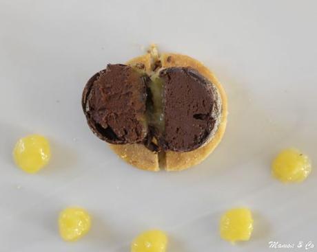 Tarte au chocolat revisitée en sucette acidulée