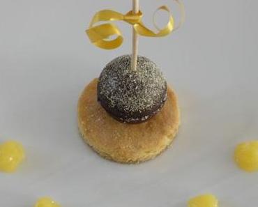 Tarte au chocolat revisitée en sucette acidulée