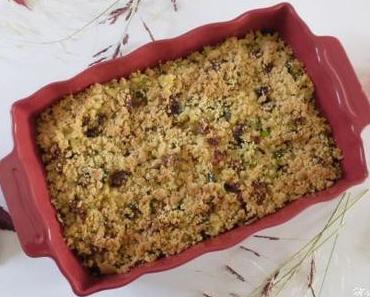 Gratin de coquillettes aux légumes façon crumble