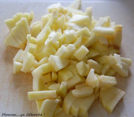 Pommes coupées en petits dés