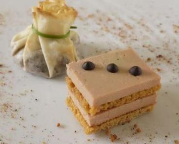 Foie gras façon opéra et aumônière de figues