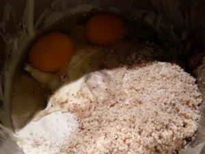 Muffins à la crème de marron, noisette et chocolat blanc.