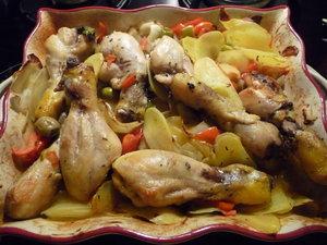 Pilons de poulet et légumes au four