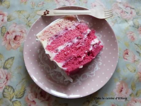 Pink ombré cake aux framboises et mascarpone / Raspberry and mascarpone pink ombré cake