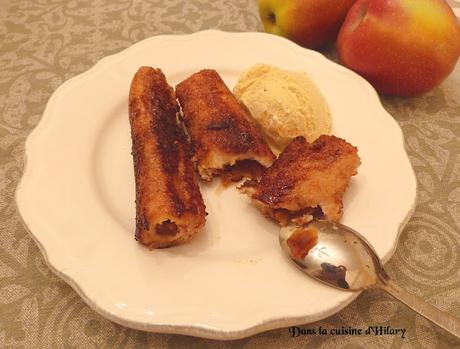 Pain perdu roulé façon apple-pie/ Rolled-up french toast like an apple pie