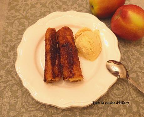 Pain perdu roulé façon apple-pie/ Rolled-up french toast like an apple pie