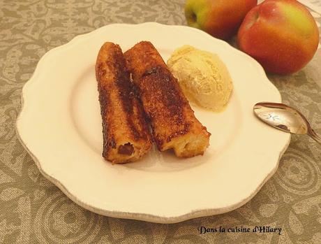 Pain perdu roulé façon apple-pie/ Rolled-up french toast like an apple pie