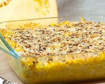 Gratin de riz, potiron et courgette