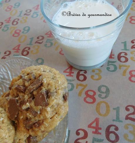 Cookies aux flocons d'avoine, coco et chocolat au lait