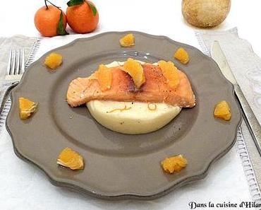 [Spécial Fêtes] Saumon confit à l'huile d'olive et mandarine et sa mousseline de panais / Salmon confit in olive oil and mandarin and its parsnip mousseline