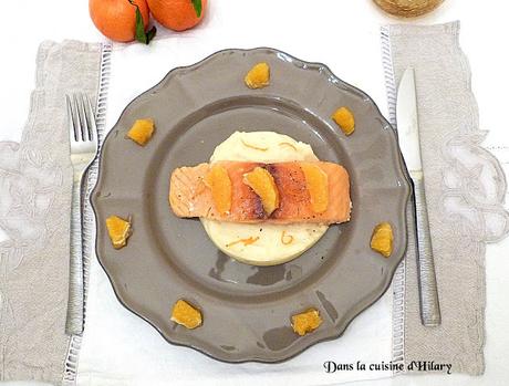[Spécial Fêtes] Saumon confit à l'huile d'olive et mandarine et sa mousseline de panais / Salmon confit in olive oil and mandarin and its parsnip mousseline