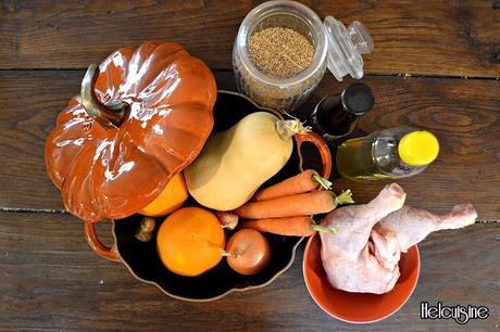 Poulet automnal sucré/ salé en cocotte