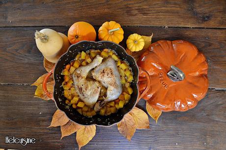 Poulet automnal sucré/ salé en cocotte