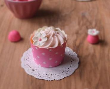 Mini cupcakes au citron - topping fraise tagada pink/vanille