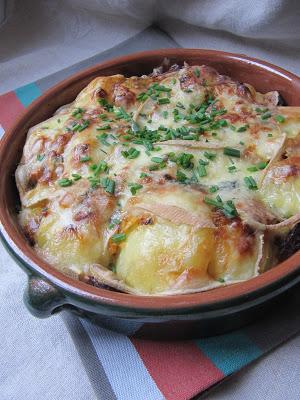 Gratin de pommes de terre et chorizo au morbier