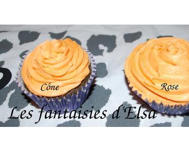 Les différents topping de cup cake à la poche à douille cannelée