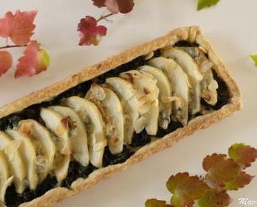Tarte aux poires, gorgonzola et feuilles de blettes