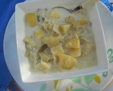 Soupe poireau-pomme de terre à la crème