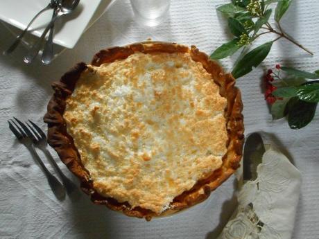 tarte aux pommes et à l'orange meringuée