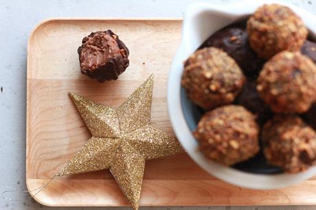 Truffes au chocolat et pralin de cacahuètes