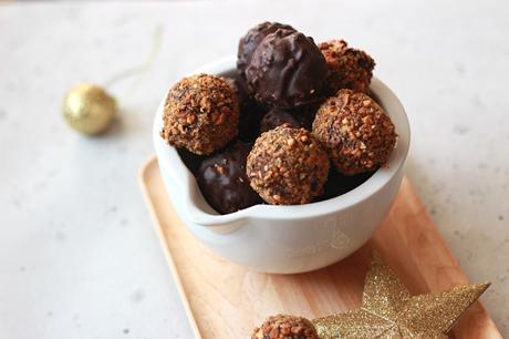 Truffes au chocolat et pralin de cacahuètes