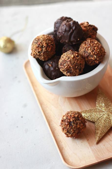 Truffes au chocolat et pralin de cacahuètes