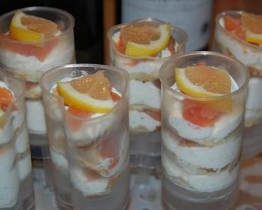 Push-up cakes saumon et blinis