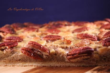 Tarte au café, bananes et noix de Pécan