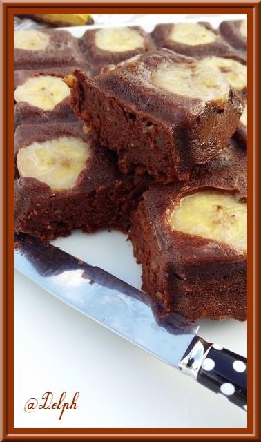 Brownie, Chocolat, Banane et Noix de Pécan