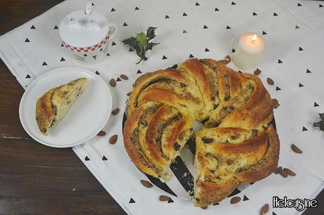 Brioche des rois aux amandes et pépites de chocolat