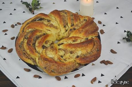 Brioche des rois aux amandes et pépites de chocolat