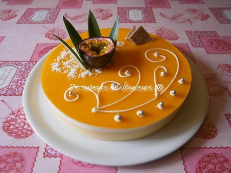 Bavarois mangue passion et noix de coco