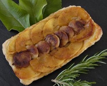 Tatin de pommes au boudin blanc et au curry