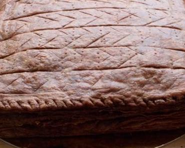 Galette des rois à la crème pistache avec une pâte feuilletée au cacao