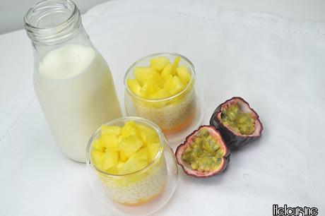 Perles du japon, fruits de la passion et ananas