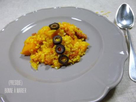 Orzotto safrané au potiron et chorizo