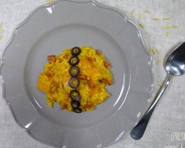 Orzotto safrané au potiron et chorizo