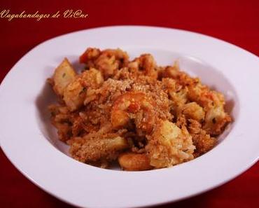 Gratin de crevettes, ananas et riz