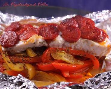 Papillotes de marlin au poivrons et au chorizo