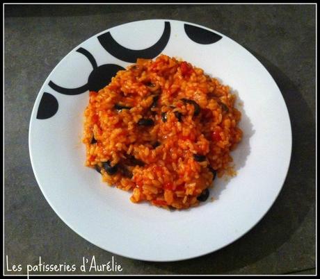 Risotto aux olives noires et tomates