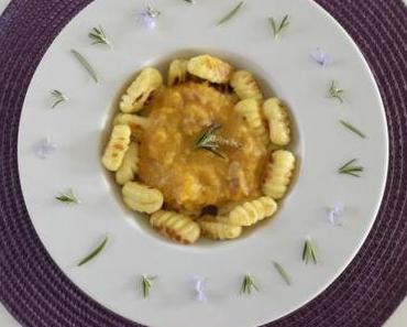 Gnocchis poêlés à la courge butternut et au jambon fumé