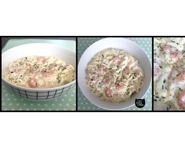 Recette express : pâtes sauce féta et crevettes