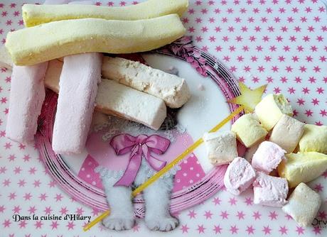 Guimauve maison aux trois parfums (vanille, framboise et citron) / Home-made marshmallows and its 3 flavors (vanilla, raspberry and lemon)