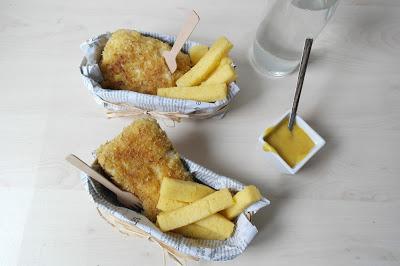[Recette] Fish & chips de cabillaud, frites de polenta et mayonnaise miel curry